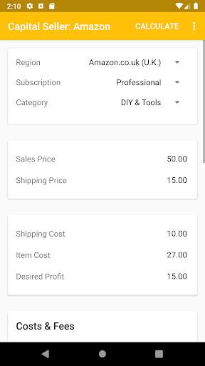 Capital Seller - Amazon Fee & Profit Calculator screenshot 5
