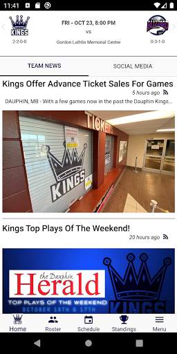 Dauphin Kings Official App скриншот 2