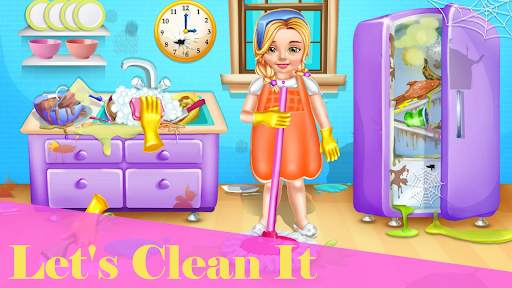 Princess Home Cleaning- Baby Girl House Clean Game screenshot 1