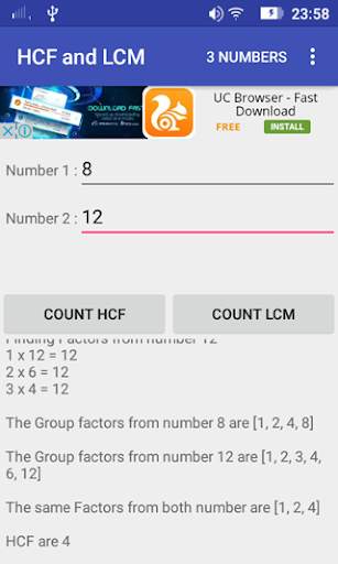 HCF and LCM Calculator 1 تصوير الشاشة