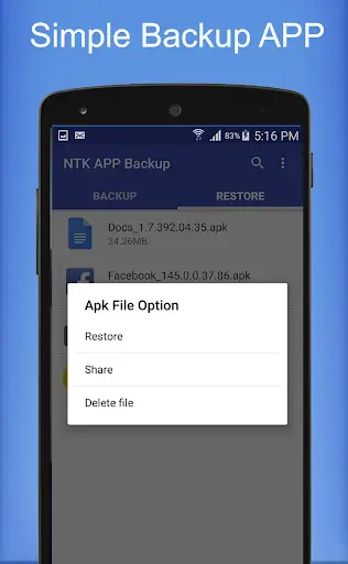 App Apk Backup & Restore - NTK Backup for Android screenshot 4