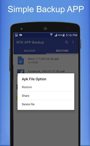 App Apk Backup & Restore - NTK Backup for Android स्क्रीनशॉट 4