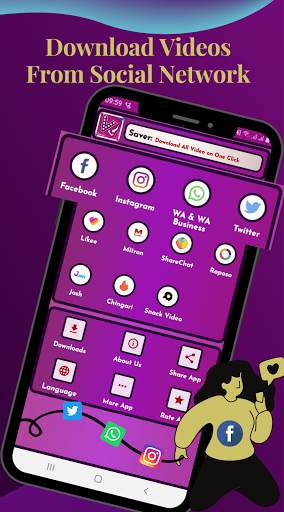 Saver : All Video Downloader - video download app screenshot 1