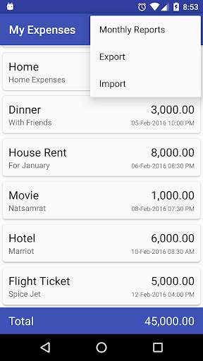 My Expenses screenshot 3