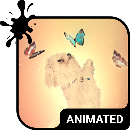 ikon Playful Dog Animated Keyboard   Live Wallpaper