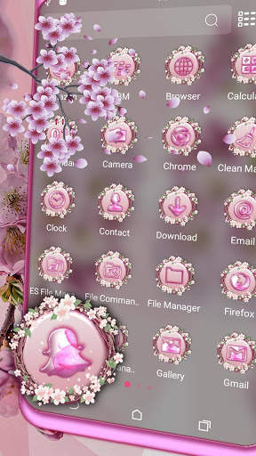 Pink Cherry Blossom Launcher Theme screenshot 2