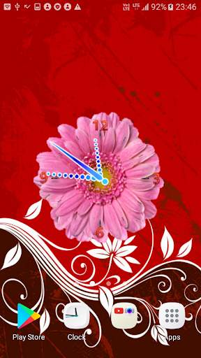 Flowers Clock Live wallpaper screenshot 2