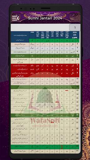 Sunni Jantri Urdu 24 سنی جنتری screenshot 2