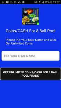 COINS and CASH For 8 Ball Pool prank screenshot 4