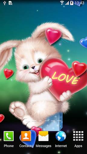 Cute Bunny Live Wallpaper screenshot 1