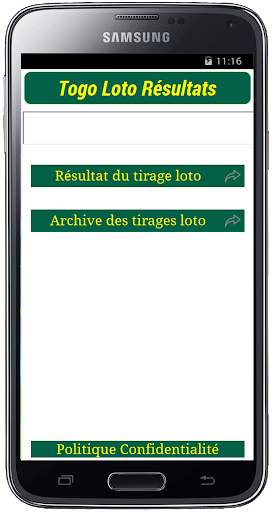 Loto Resultats du Togo 1 تصوير الشاشة