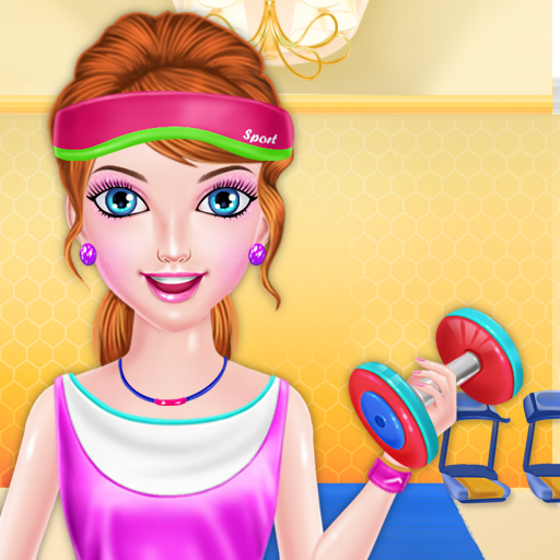 Girl Workout at Gym icon
