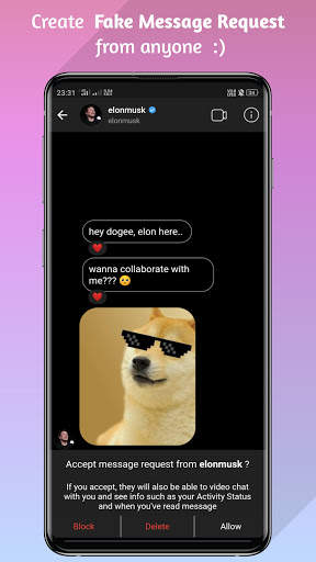 Fauxy Insta - Fake Insta Chat Post Story Prank screenshot 3