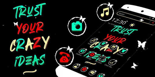 Black Color Crazy Art Theme screenshot 4