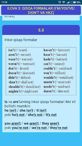 English Grammar for Uzbek Learners screenshot 5