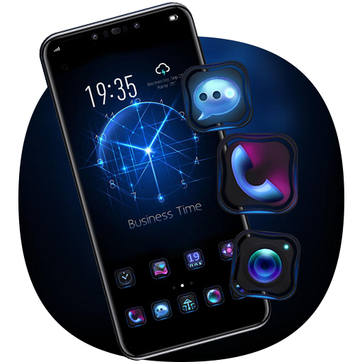 Tempo preto tecnologia relógio legal tema icon