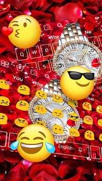गुलाब घड़ी कीबोर्ड स्क्रीनशॉट 3