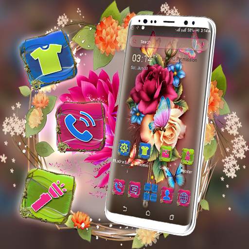 Rose Butterfly Launcher Theme 1.5