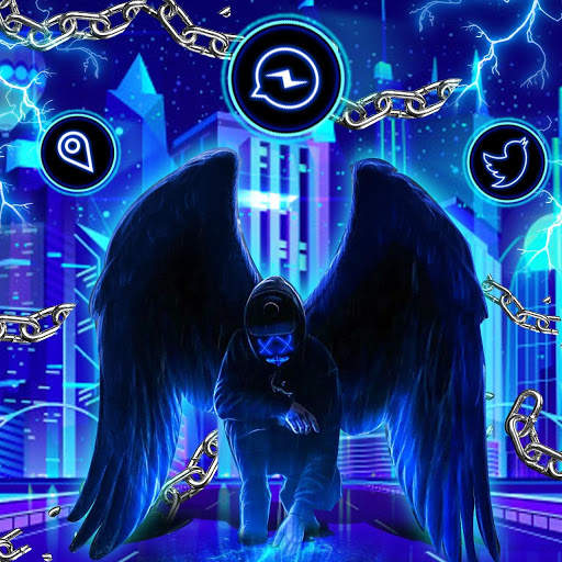 Tema, Wallpaper, ikon Fake, Mask, Neon, Angel screenshot 4