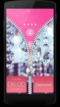 Diamond Zipper Lock Screen screenshot 3