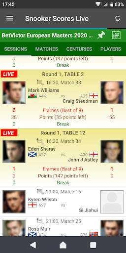 Snooker Scores Live screenshot 2