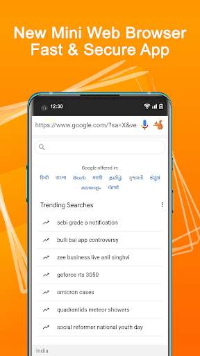Uc Mini - Fast Web Browser screenshot 1