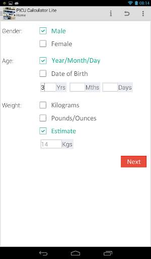 PICU Calculator Lite screenshot 6