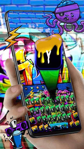 Graffiti Skull DJ Music Keyboard Theme screenshot 2