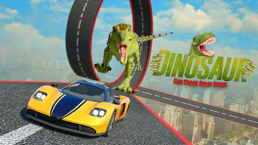 Dinosaur Car Chase Ramp Stunts screenshot 1