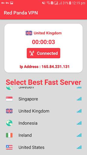 Red Panda VPN(Free Unlimited VPN Fast) 2019 screenshot 2