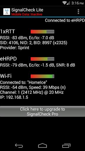SignalCheck Lite скриншот 1