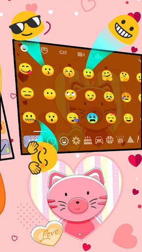 Cute Cartoon Cat Sweet Little Kitty Keyboard Theme screenshot 4