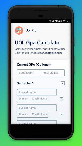 Uol gpa calculator screenshot 1