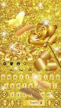 Luxury Golden Butterfly Keyboard Theme screenshot 3