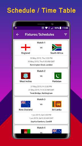 Cricket Cup 2020 Time Table Live Score Schedule screenshot 4
