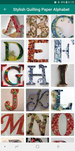 Stylist Quilling Paper Alphabets Design screenshot 3