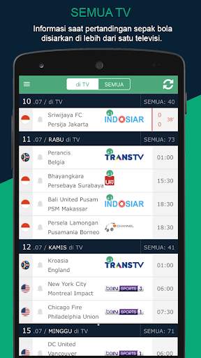 Sepak bola di TV screenshot 1
