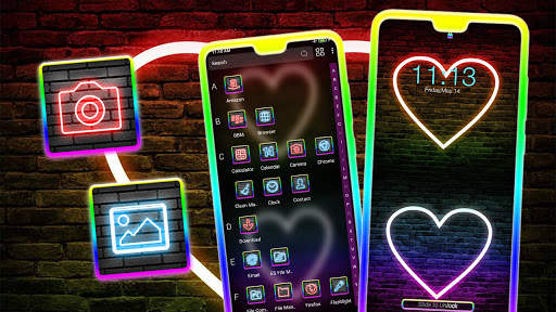 Neon Heart Launcher Theme screenshot 3
