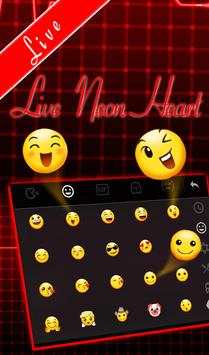 Live 3D Red Neon Heart Keyboard Theme screenshot 5