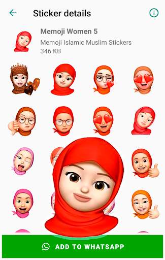 Memoji Hijab Islamic Muslim Stickers for WhatsApp screenshot 5