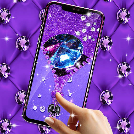 Purple diamond lock screen screenshot 3