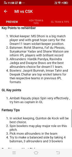Final11 - Expert Fantasy Team Prediciton & Tips screenshot 5