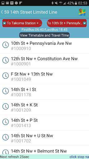 Washington DC Bus Tracker screenshot 4