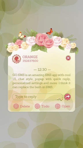 GO SMS PRO ROSE STYLE THEME screenshot 4