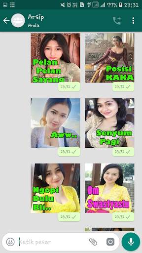The latest WA girl Bali sticker screenshot 8