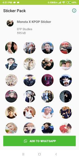 Monsta X Sticker for WhatsApp - WAStickerApps KPOP screenshot 2