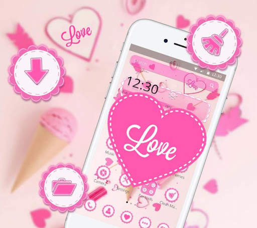 Love Pink Heart Candy Theme screenshot 3