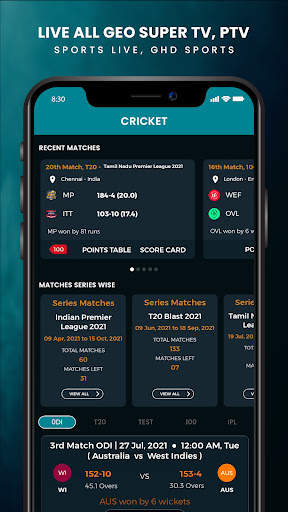 Live All Geo Super TV, PTV Sports Live, GHD Sports screenshot 3