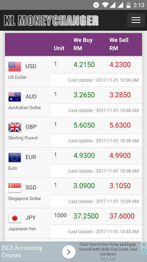 Money Changer Rate Malaysia स्क्रीनशॉट 6