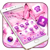 Pink Silk Bloom Flower Theme icon